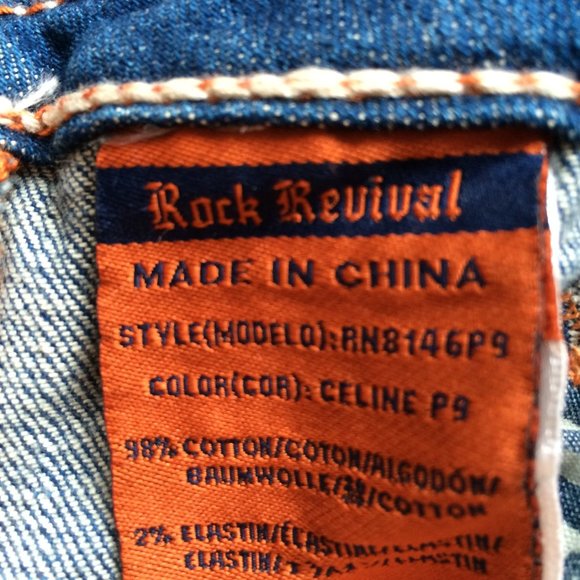 Rock Revival Womens Celine Capri Jeans Sz 28 Factory Distressed Flap Pockets - Picture 9 of 9
